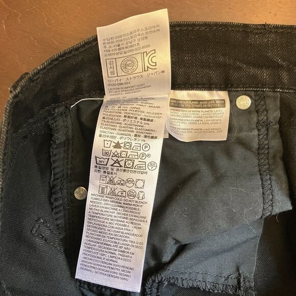 Levi's 505 Jeans Women's Size 10L Black Mid-Rise Straight Leg Denim 34" Inseam - Picture 14 of 15